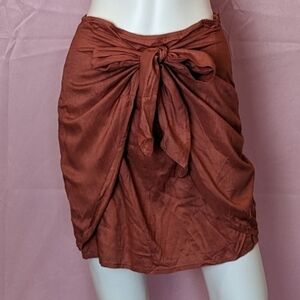 ASOS Rust Wrap Front Tie Mini Skirt size 6 Tall